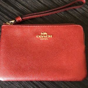 COACH red wristlet